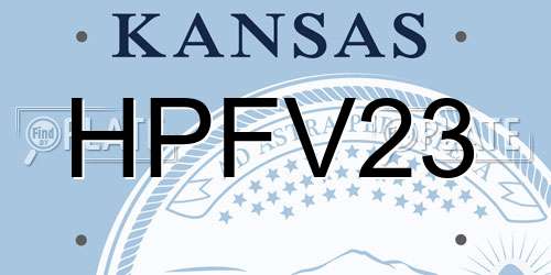 HPFV23 Kansas License Plate