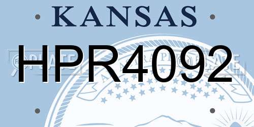 HPR4092 Kansas License Plate
