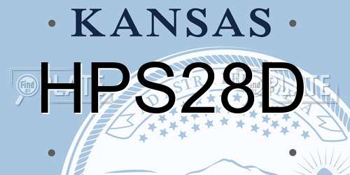 HPS28D Kansas License Plate