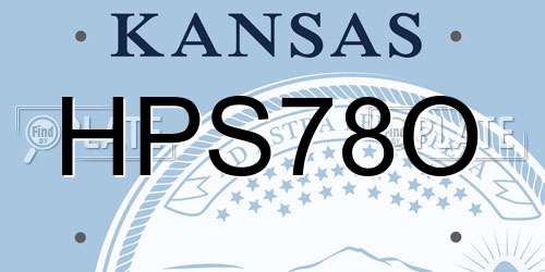 HPS78O Kansas License Plate