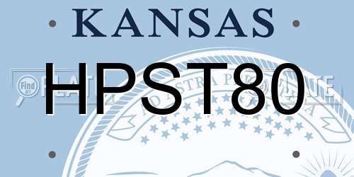 HPST80 Kansas License Plate