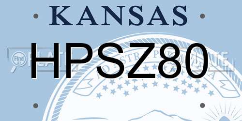 HPSZ80 Kansas License Plate