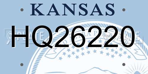 HQ26220 Kansas License Plate