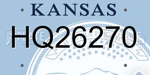 HQ26270 Kansas License Plate