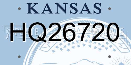 HQ26720 Kansas License Plate