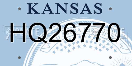 HQ26770 Kansas License Plate