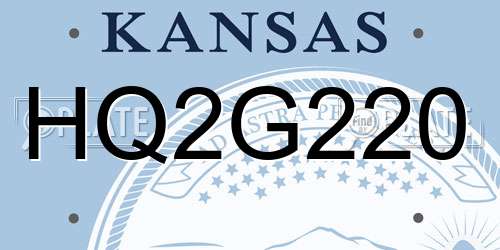 HQ2G220 Kansas License Plate