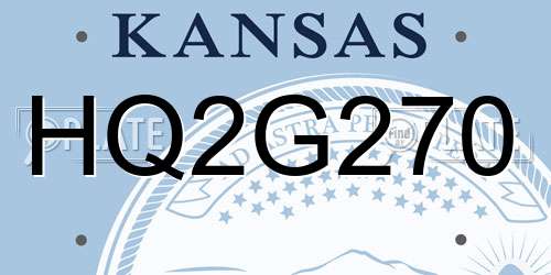HQ2G270 Kansas License Plate