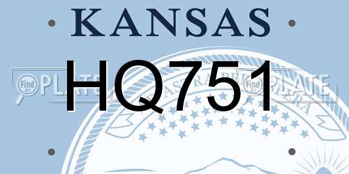 HQ751 Kansas License Plate
