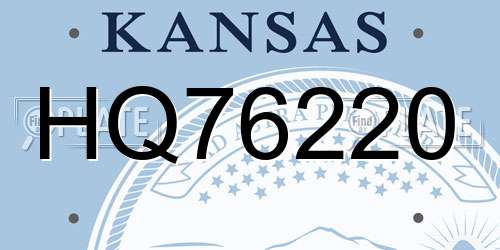 HQ76220 Kansas License Plate