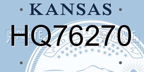 HQ76270 Kansas License Plate