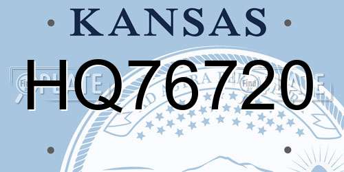 HQ76720 Kansas License Plate