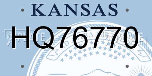 HQ76770 Kansas License Plate