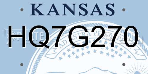 HQ7G270 Kansas License Plate