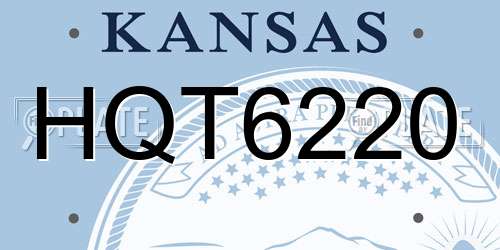 HQT6220 Kansas License Plate