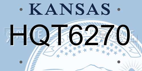 HQT6270 Kansas License Plate
