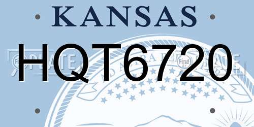 HQT6720 Kansas License Plate