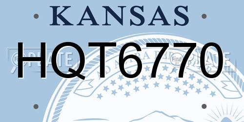 HQT6770 Kansas License Plate