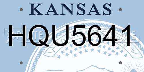 HQU5641 Kansas License Plate