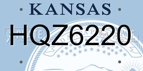 HQZ6220 Kansas License Plate