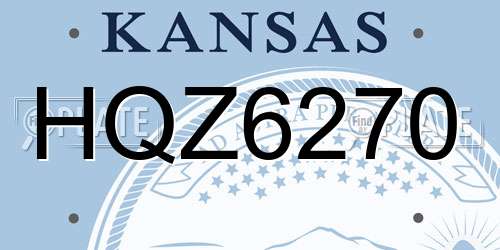 HQZ6270 Kansas License Plate