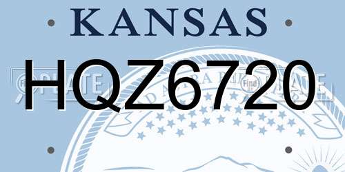 HQZ6720 Kansas License Plate