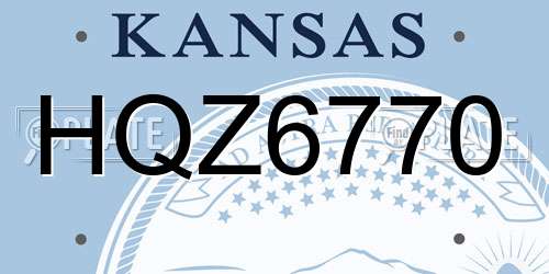 HQZ6770 Kansas License Plate