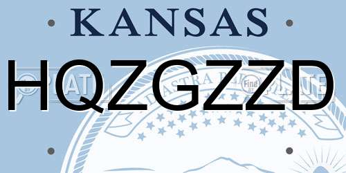 HQZGZZD Kansas License Plate