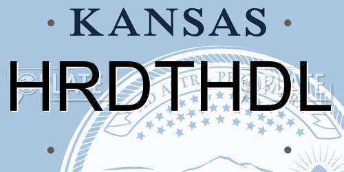 HRDTHDL Kansas License Plate