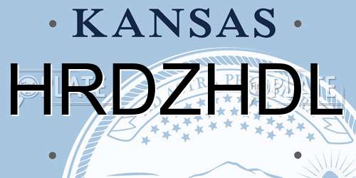 HRDZHDL Kansas License Plate