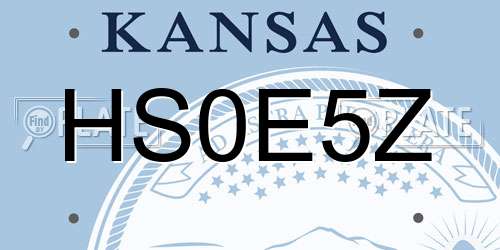 HS0E5Z Kansas License Plate