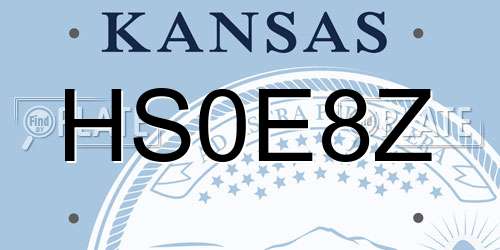 HS0E8Z Kansas License Plate