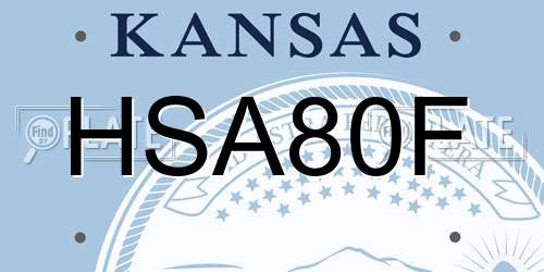 HSA80F Kansas License Plate
