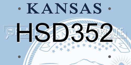 HSD352 Kansas License Plate