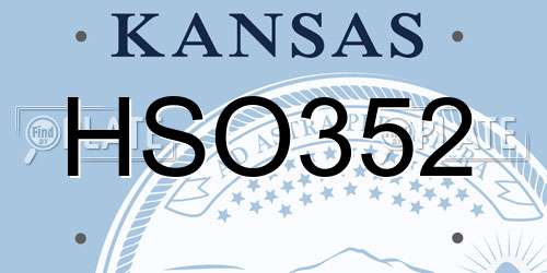 HSO352 Kansas License Plate