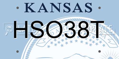 HSO38T Kansas License Plate