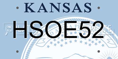HSOE52 Kansas License Plate