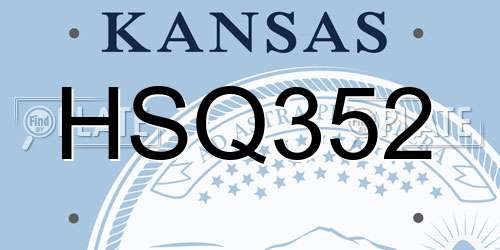 HSQ352 Kansas License Plate