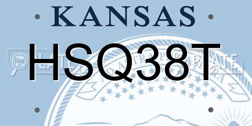 HSQ38T Kansas License Plate
