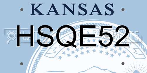 HSQE52 Kansas License Plate