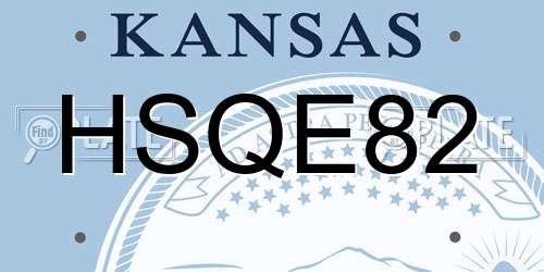 HSQE82 Kansas License Plate