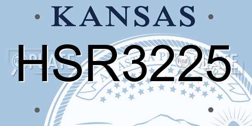 HSR3225 Kansas License Plate