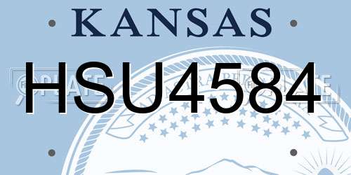 HSU4584 Kansas License Plate