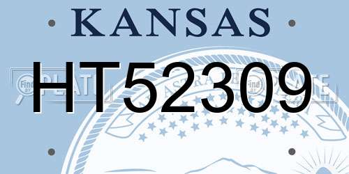 HT52309 Kansas License Plate