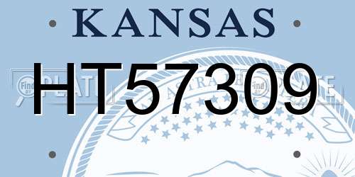 HT57309 Kansas License Plate