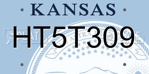 HT5T309 Kansas License Plate