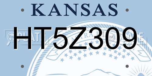 HT5Z309 Kansas License Plate