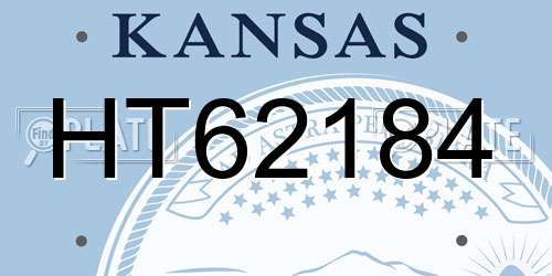 HT62184 Kansas License Plate