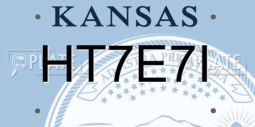 HT7E7I Kansas License Plate