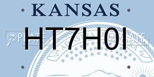 HT7H0I Kansas License Plate